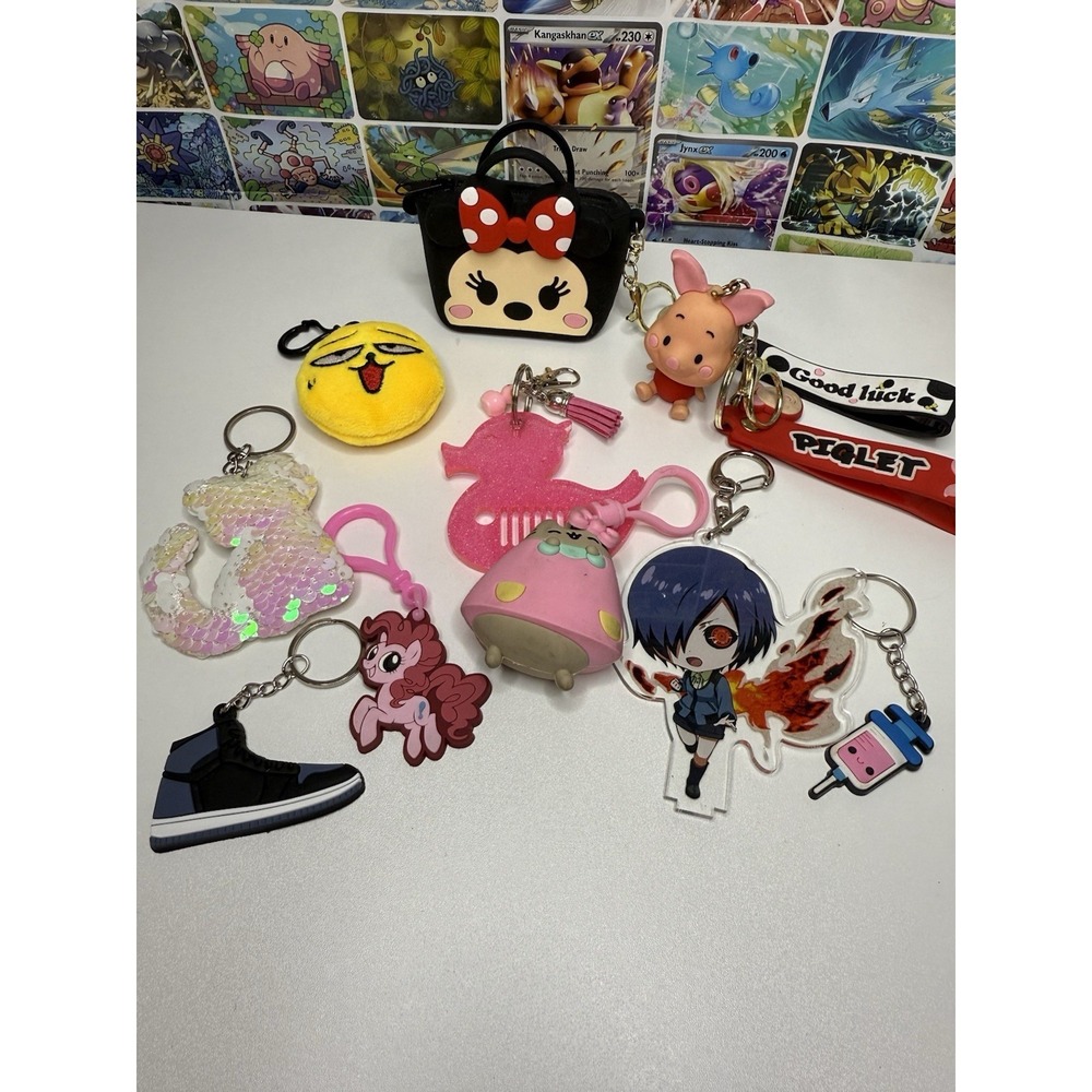 Random Character & Anime‎ Keychain Lot Of 10 Disney Sanrio MLP